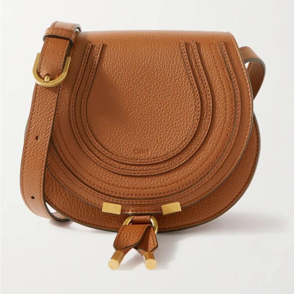 Chloe Marcie Small Tan Leather Crossbody Bag